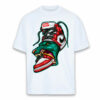 T-SHIRT OVERSIZE BAD SNEAKER - ANTIKORPO BRAIN - BIANCA - FRONTE