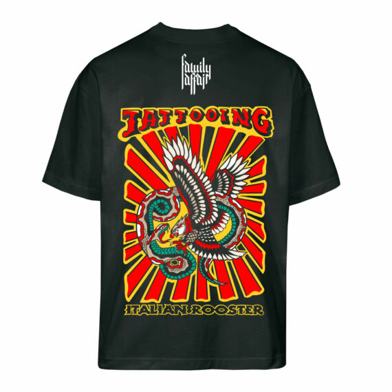 T-SHIRT OVERSIZE ITALIAN ROOSTER - ANDREOLI - NERA - RETRO