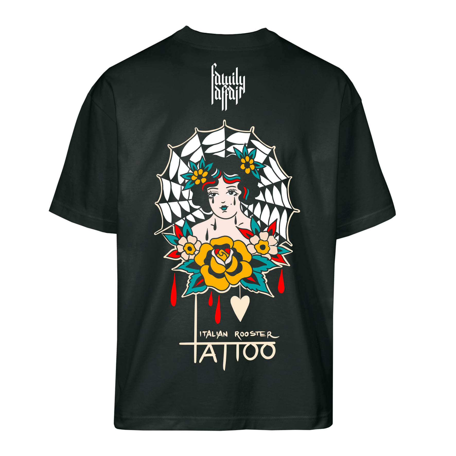 T-SHIRT OVERSIZE - PIN UP - ANDREOLI - NERA - RETRO