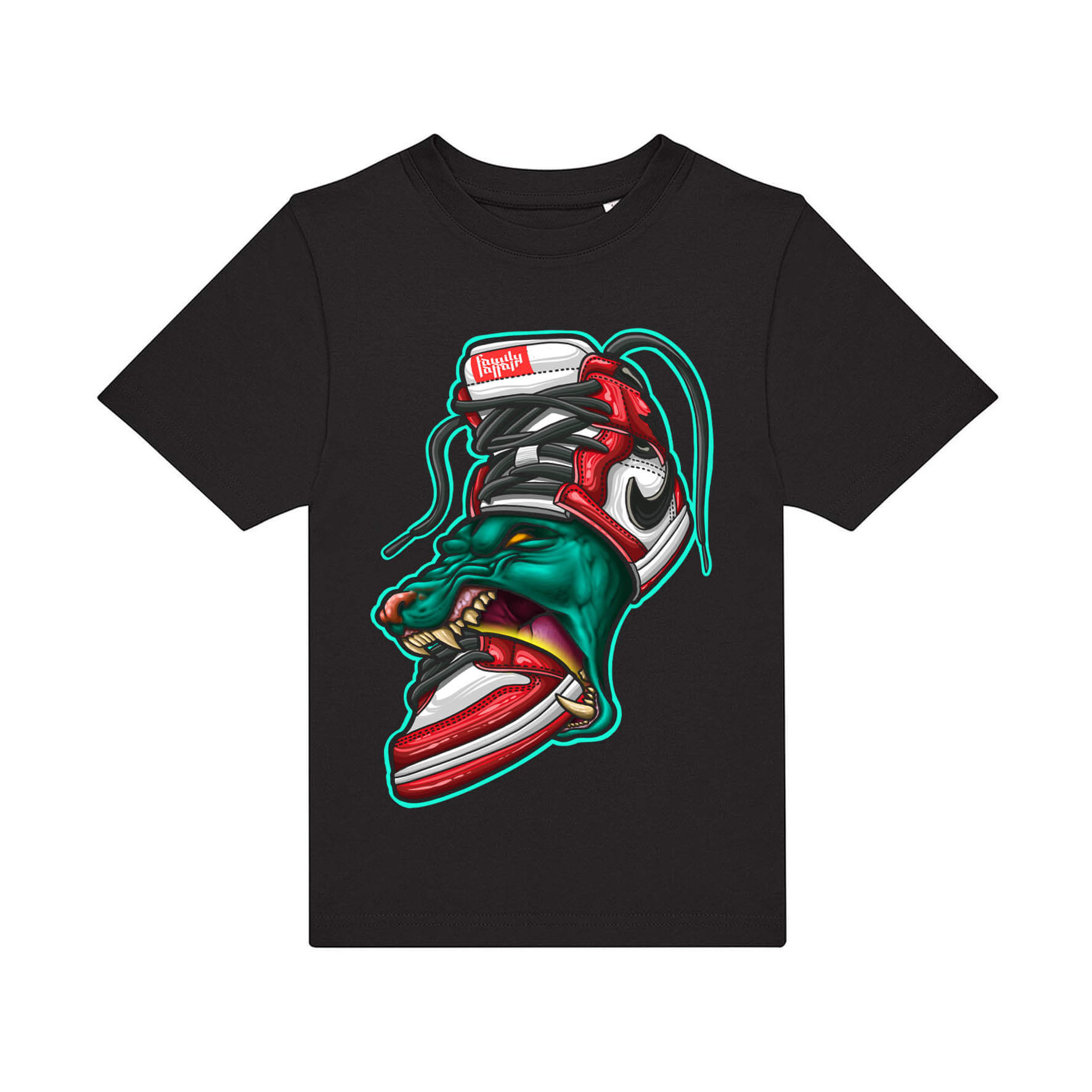 T-SHIRT BAMBINO - BAD SNEAKER -ANTIKORPO -NERA - FRONTE