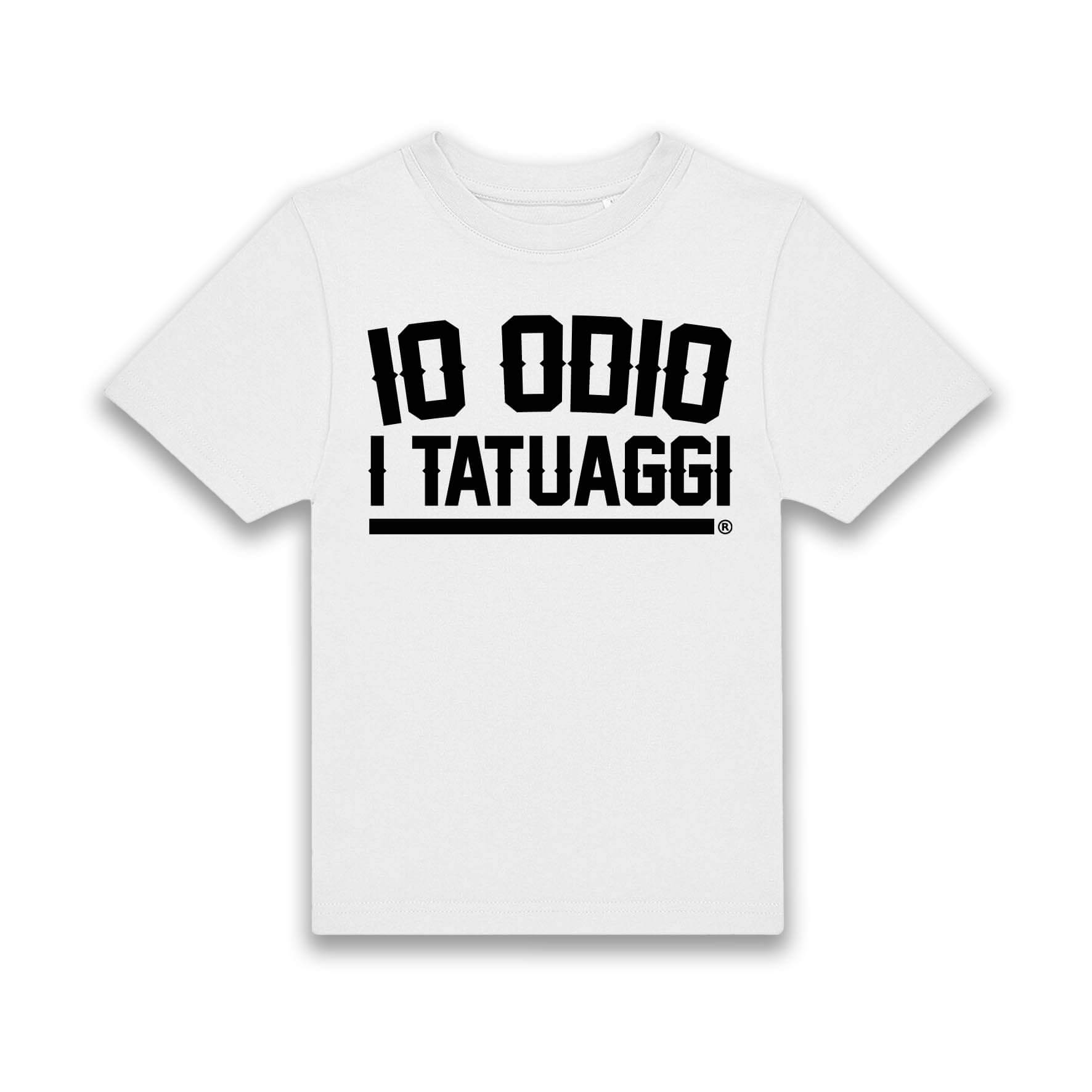 T-SHIRT BAMBINO-IO ODIO I TATUAGGI_BIANCA_FR T-SHIRT BAMBINO IO ODIO I TATUAGGI - BIANCA - FRONTE
