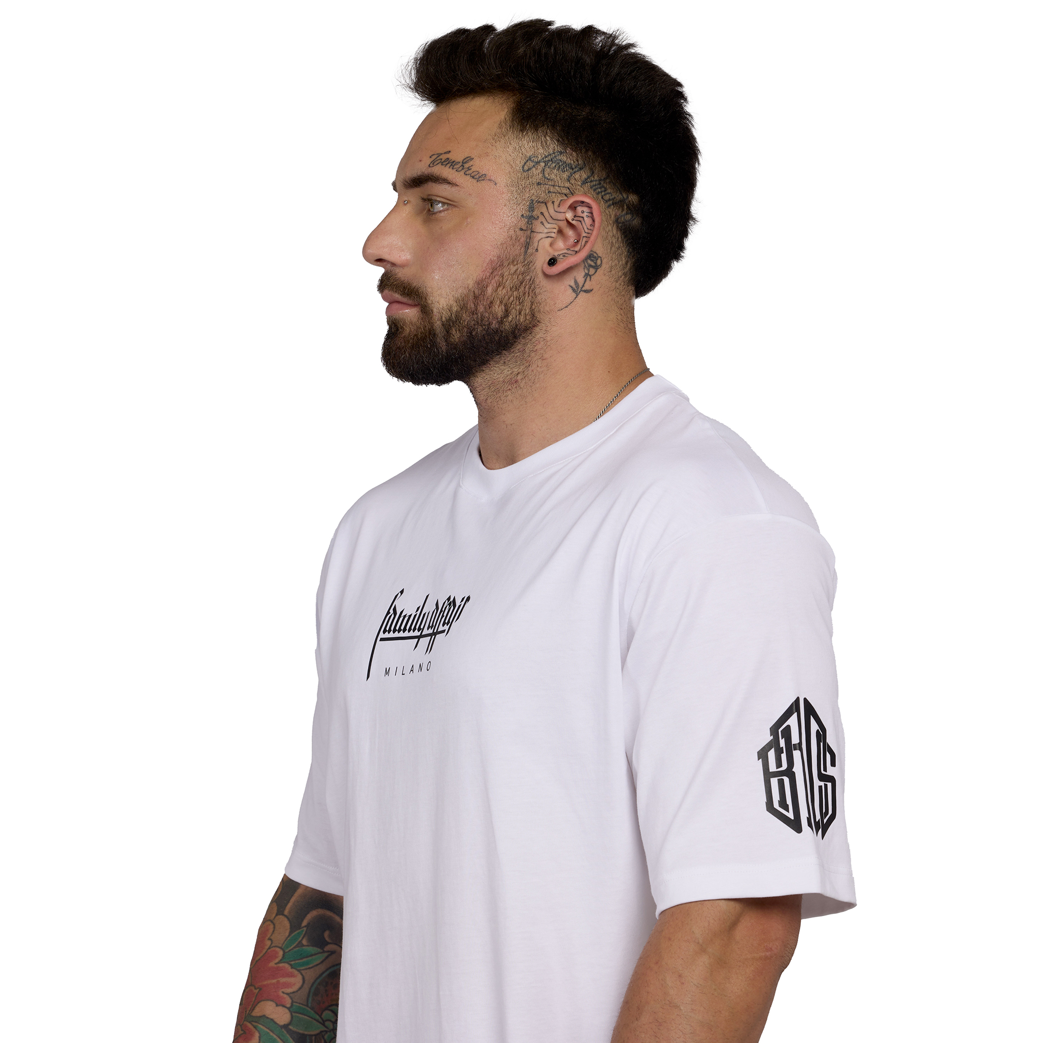 T-SHIRT OVERSIZE CUORE SACRO - BROS - UOMO BIANCA