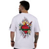 T-SHIRT OVERSIZE CUORE SACRO - BROS - UOMO BIANCA - RETRO