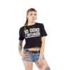 CROP TOP SHIRT LADY IO ODIO I TATUAGGI -NERA - FRONTE