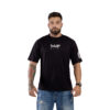 T-SHIRT OVERSIZE CUORE SACRO - BROS - UOMO NERA - FRONTE