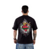 T-SHIRT OVERSIZE CUORE SACRO - BROS - UOMO NERA - RETRO