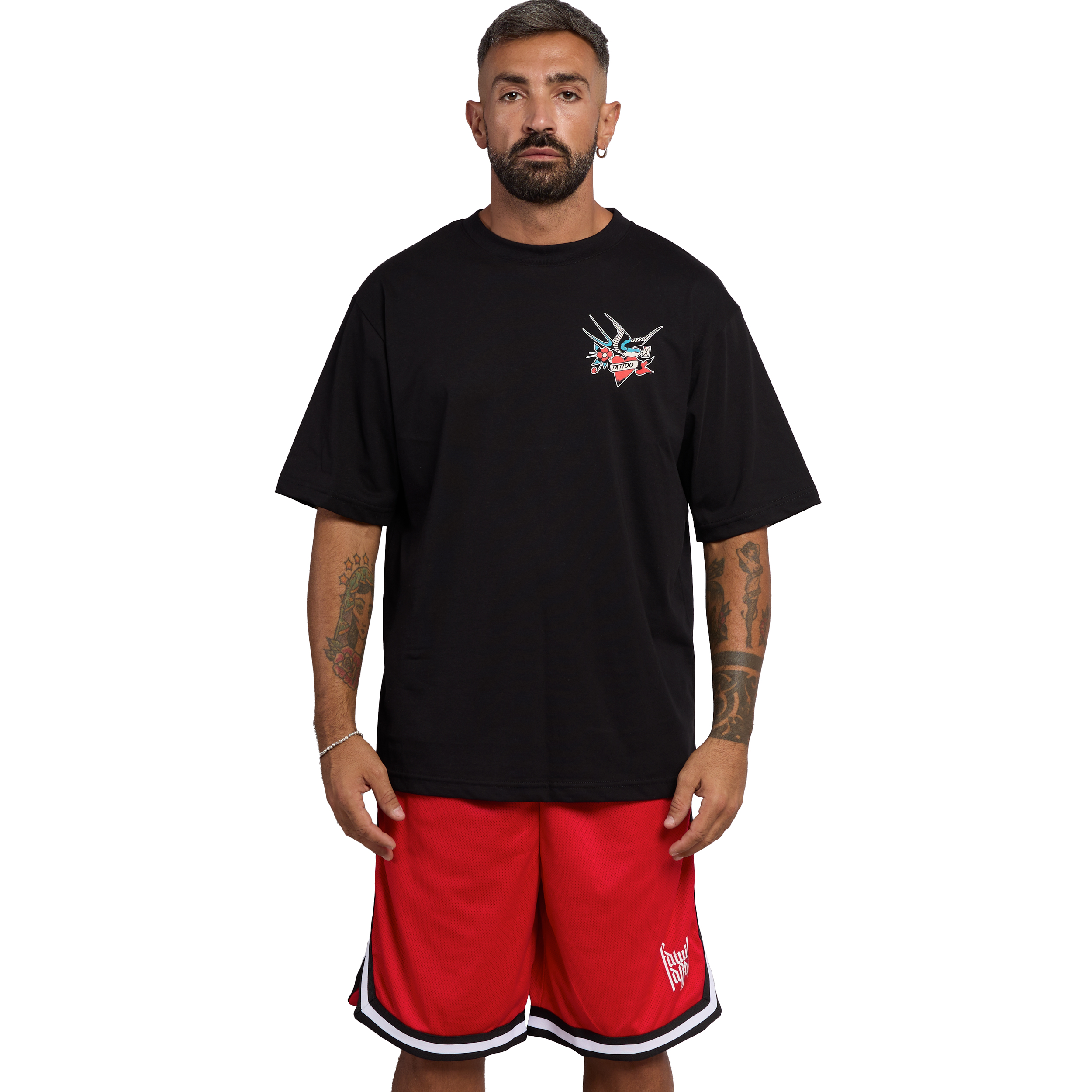 T-SHIRT OVERSIZE ITALIAN ROOSTER - ANDREOLI - NERA - FRONTE T-SHIRT OVERSIZE ITALIAN ROOSTER - ANDREOLI - NERA - FRONTE