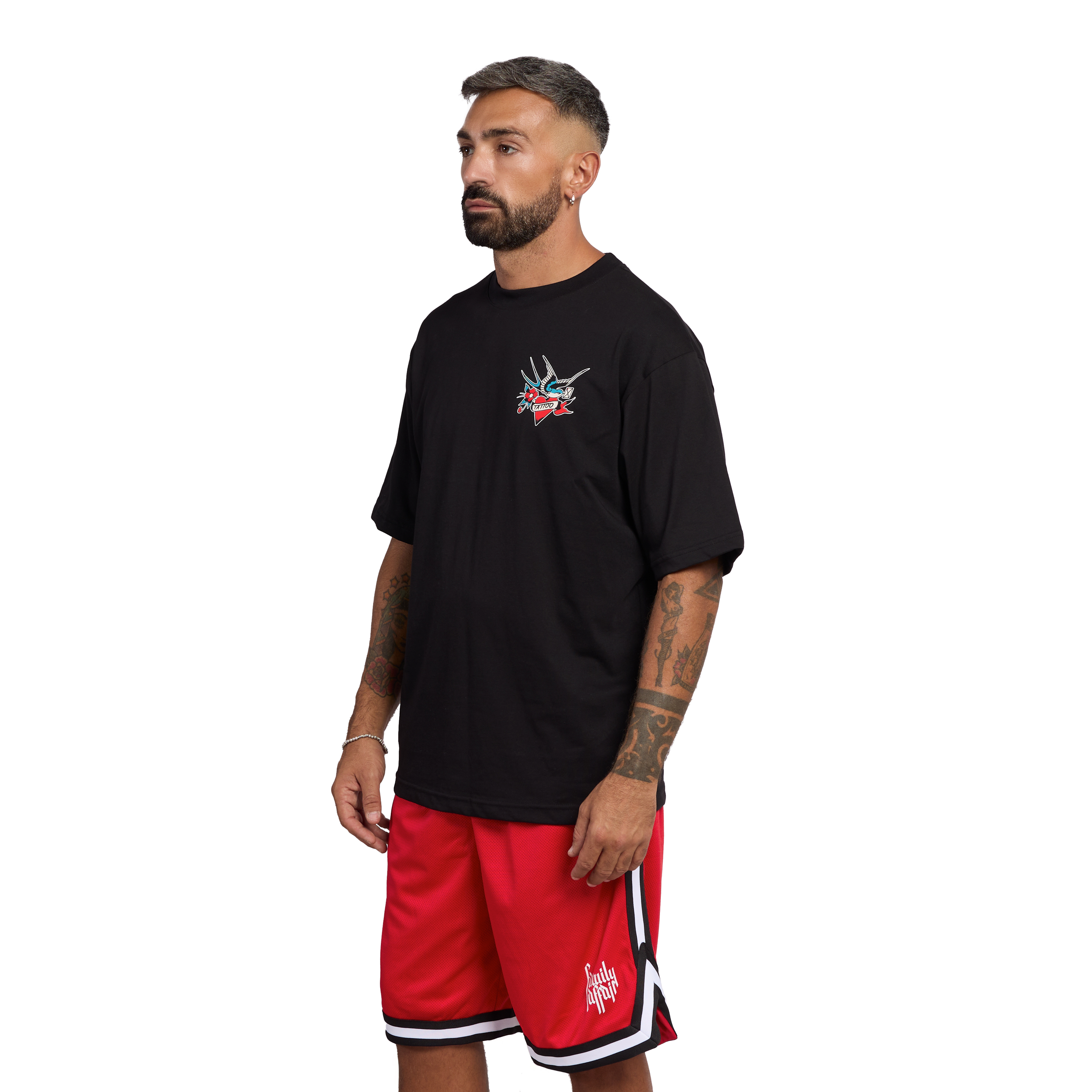 T-SHIRT OVERSIZE ITALIAN ROOSTER - ANDREOLI - NERA - FRONTE T-SHIRT OVERSIZE ITALIAN ROOSTER - ANDREOLI - NERA - FRONTE