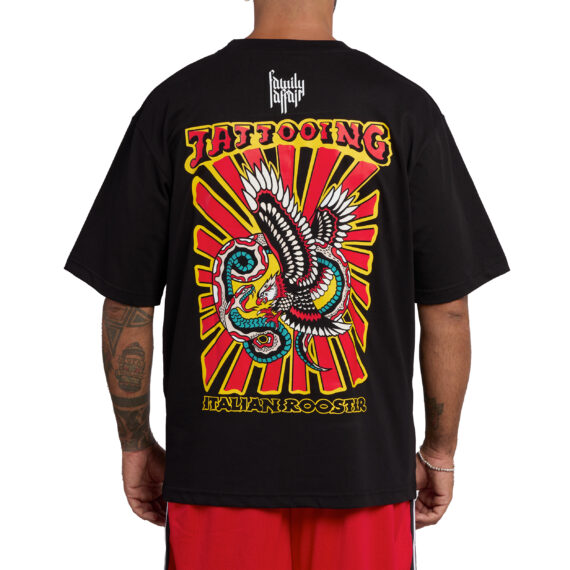 T-SHIRT OVERSIZE ITALIAN ROOSTER - ANDREOLI - NERA - RETRO