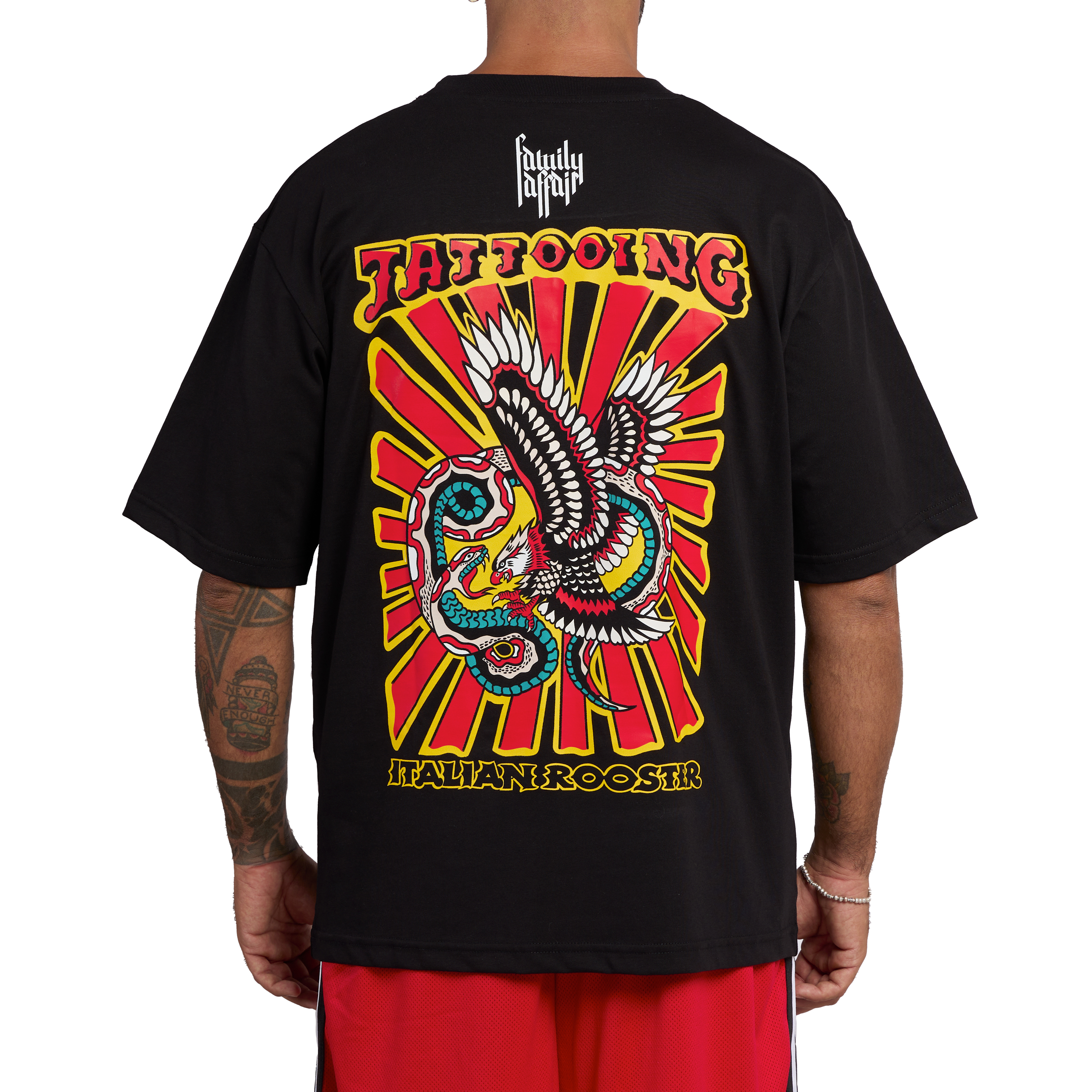 T-SHIRT OVERSIZE ITALIAN ROOSTER - ANDREOLI - NERA - RETRO T-SHIRT OVERSIZE ITALIAN ROOSTER - ANDREOLI - NERA - RETRO