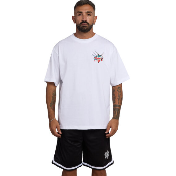 T-SHIRT OVERSIZE ITALIAN ROOSTER - ANDREOLI - BIANCA - FRONTE
