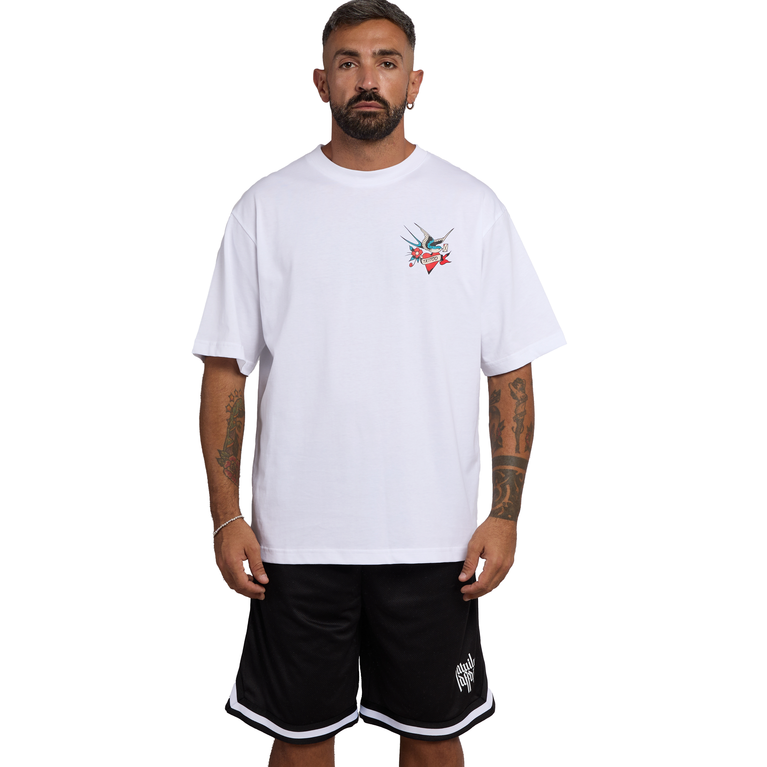 T-SHIRT OVERSIZE ITALIAN ROOSTER - ANDREOLI - BIANCA - FRONTE T-SHIRT OVERSIZE ITALIAN ROOSTER - ANDREOLI - BIANCA - FRONTE