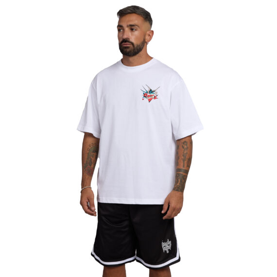 T-SHIRT OVERSIZE ITALIAN ROOSTER - ANDREOLI - BIANCA - FRONTE
