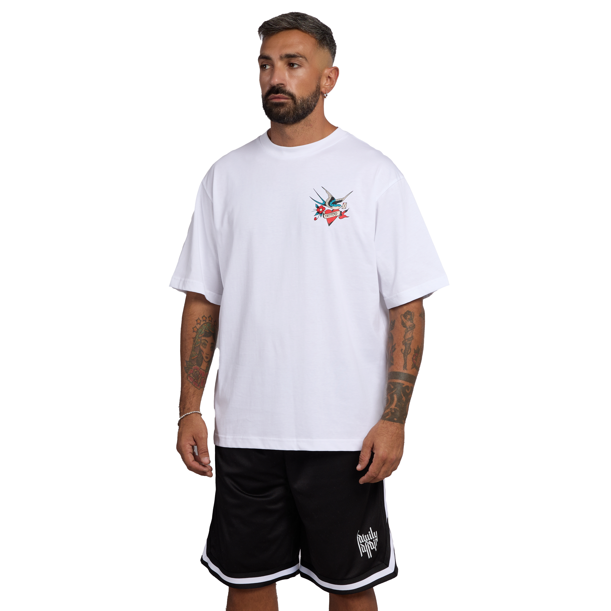 T-SHIRT OVERSIZE ITALIAN ROOSTER - ANDREOLI - BIANCA - FRONTE T-SHIRT OVERSIZE ITALIAN ROOSTER - ANDREOLI - BIANCA - FRONTE