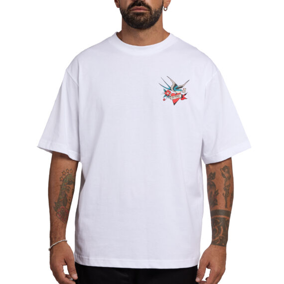 T-SHIRT OVERSIZE ITALIAN ROOSTER - ANDREOLI - BIANCA - FRONTE