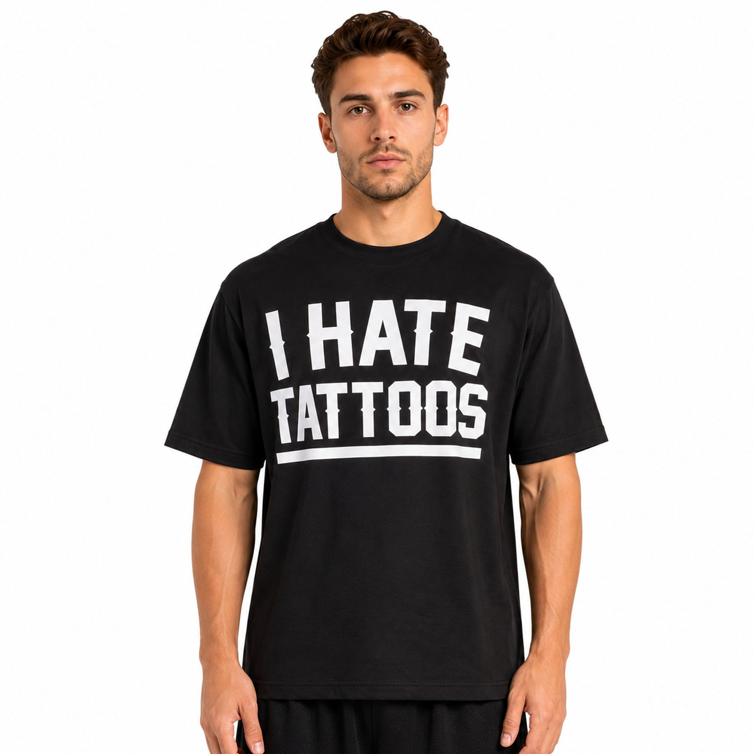 OVERSIZED T-SHIRT - "I HATE TATTOOS" - Image 2