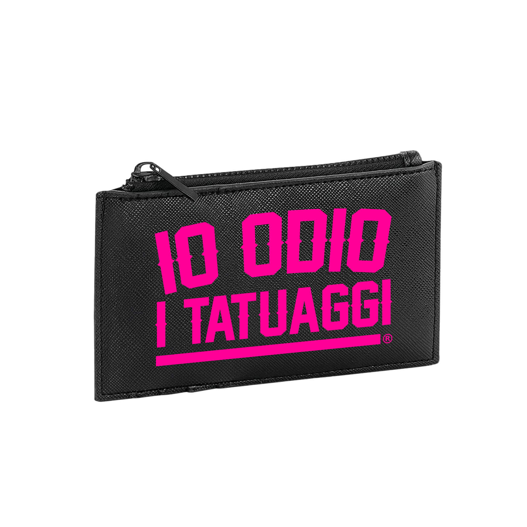 PORTA CARTE - IO ODIO I TATUAGGI - FUCSIA - FRONTE