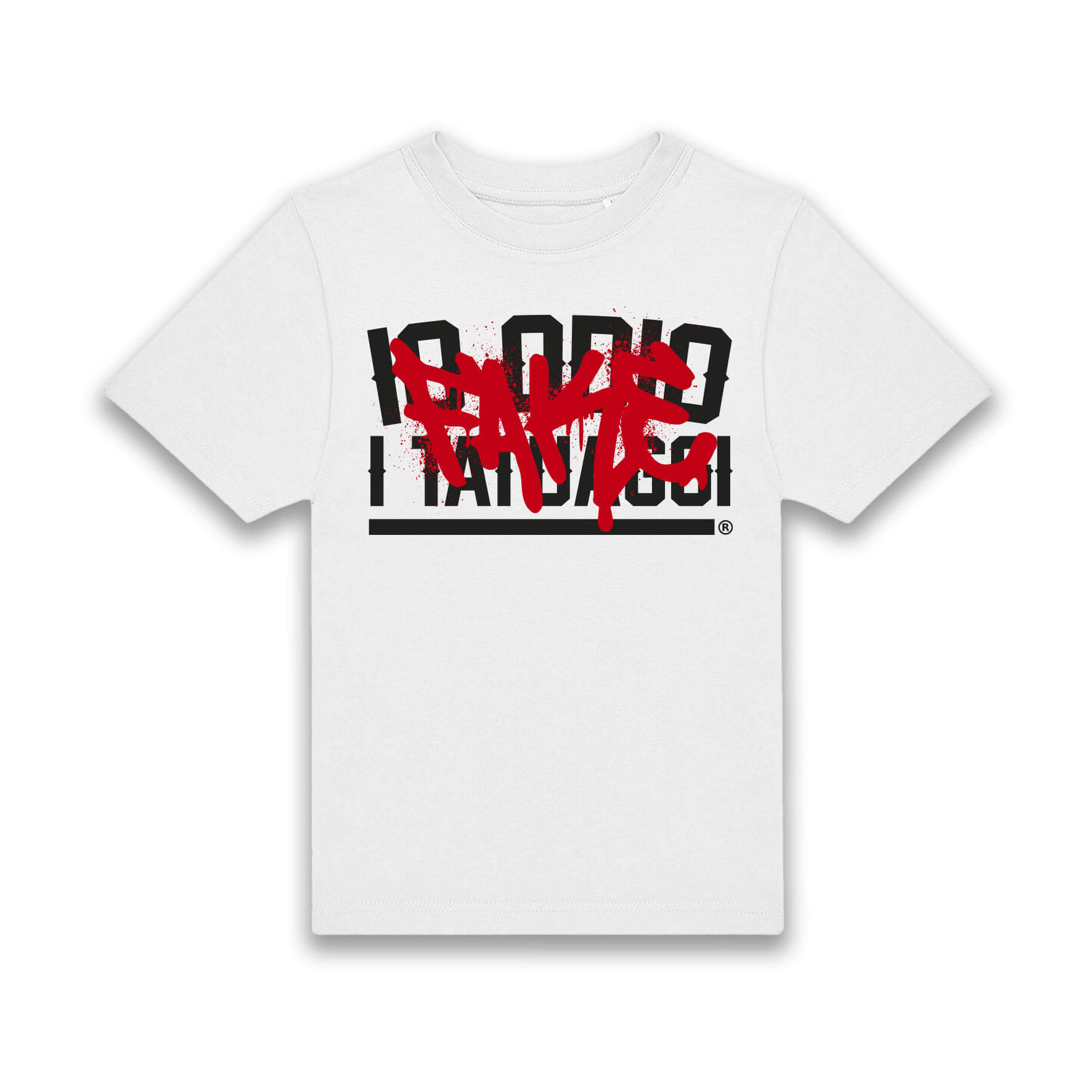 T-SHIRT BAMBINO - IO ODIO I TATUAGGI FAKE - BIANCA - FRONTE