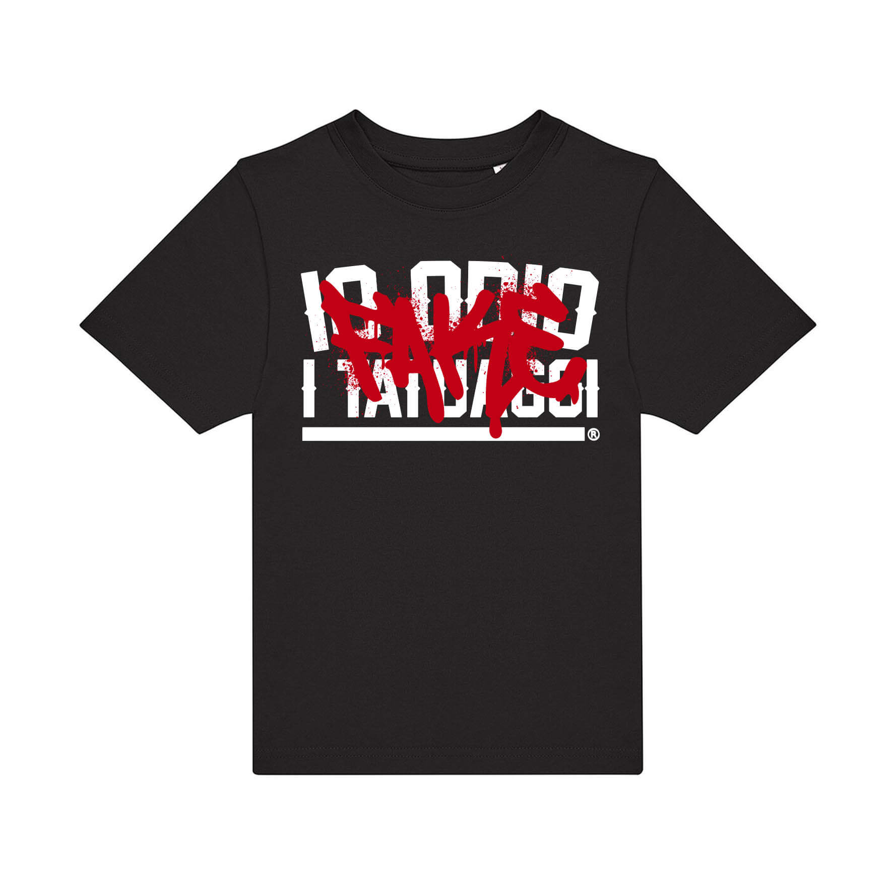 T-SHIRT BAMBINO - IO ODIO I TATUAGGI FAKE - NERA - FRONTE