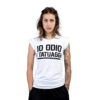 T-SHIRT LADY FIAMMATA - "IO ODIO I TATUAGGI" - DONNA -BIANCA - FRONTE