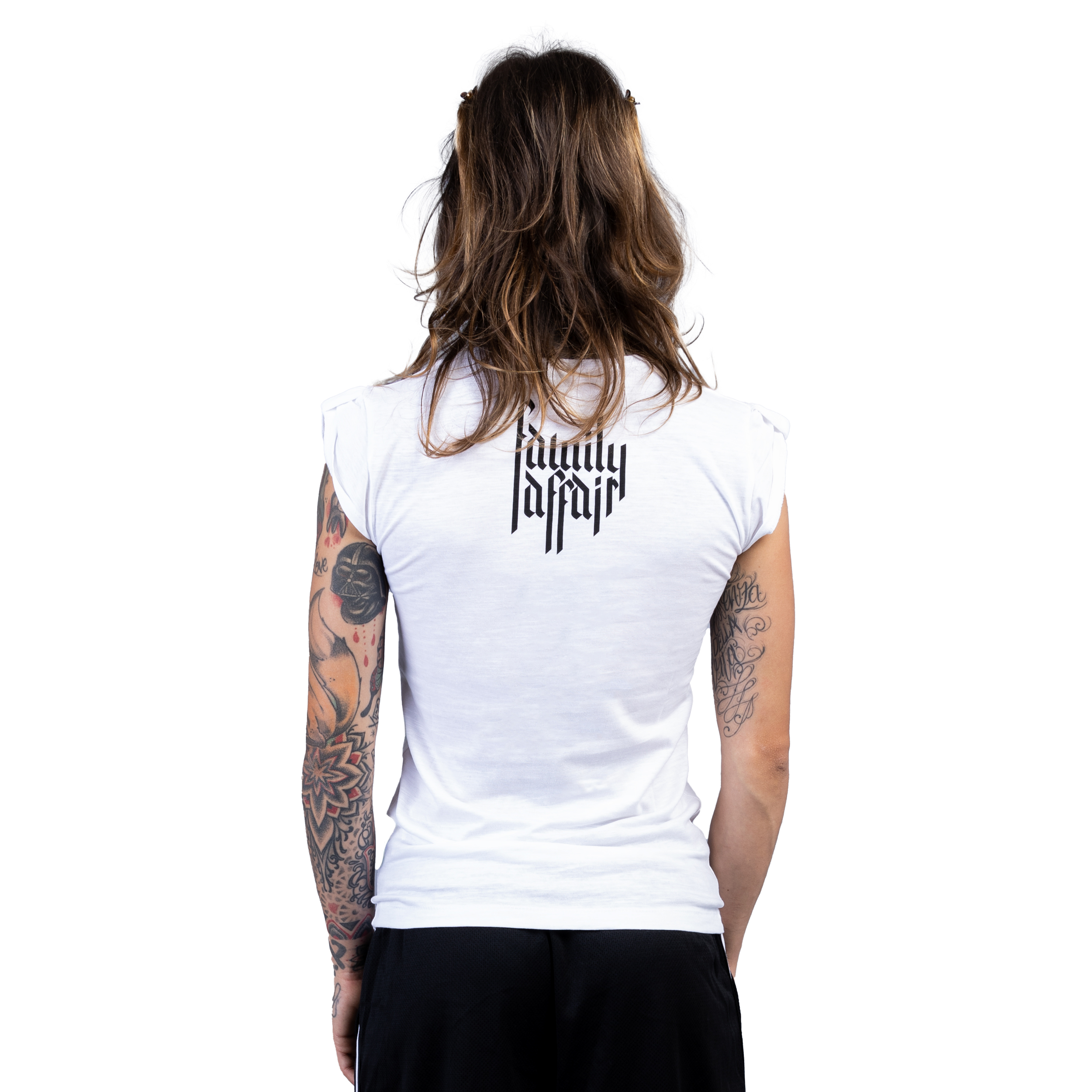 T-SHIRT LADY FIAMMATA - "IO ODIO I TATUAGGI" - DONNA -BIANCA - RETRO