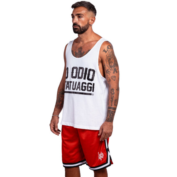 CANOTTA UNISEX - "IO ODIO I TATUAGGI" - BIANCA