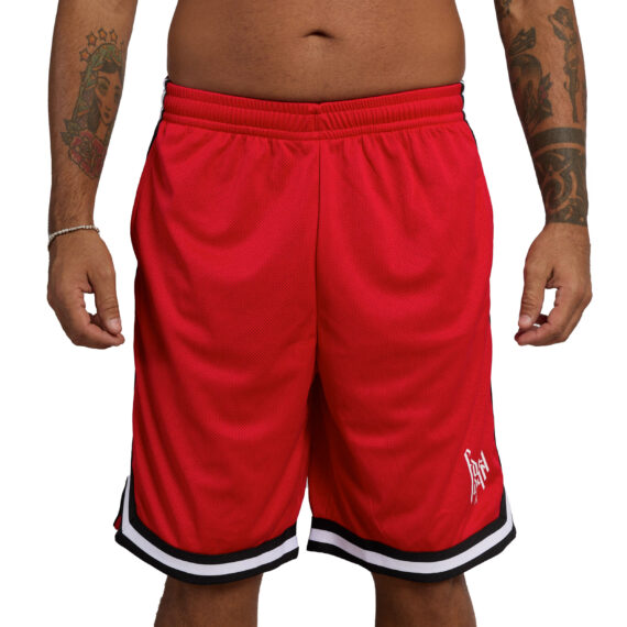 PANTALONCINI BASKET - FAMILY AFFAIR - UNISEX - ROSSO - FRONTE