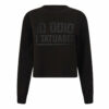 FELPA CROP LADY GIROCOLLO - "IO ODIO I TATUAGGI" BORCHIE - NERA/NERO - DONNA - FRONTE