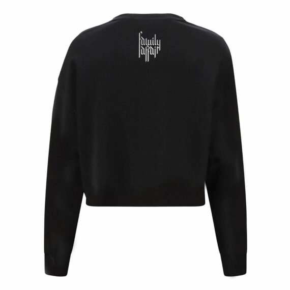 FELPA CROP LADY GIROCOLLO - "IO ODIO I TATUAGGI" - NERA - DONNA - RETRO