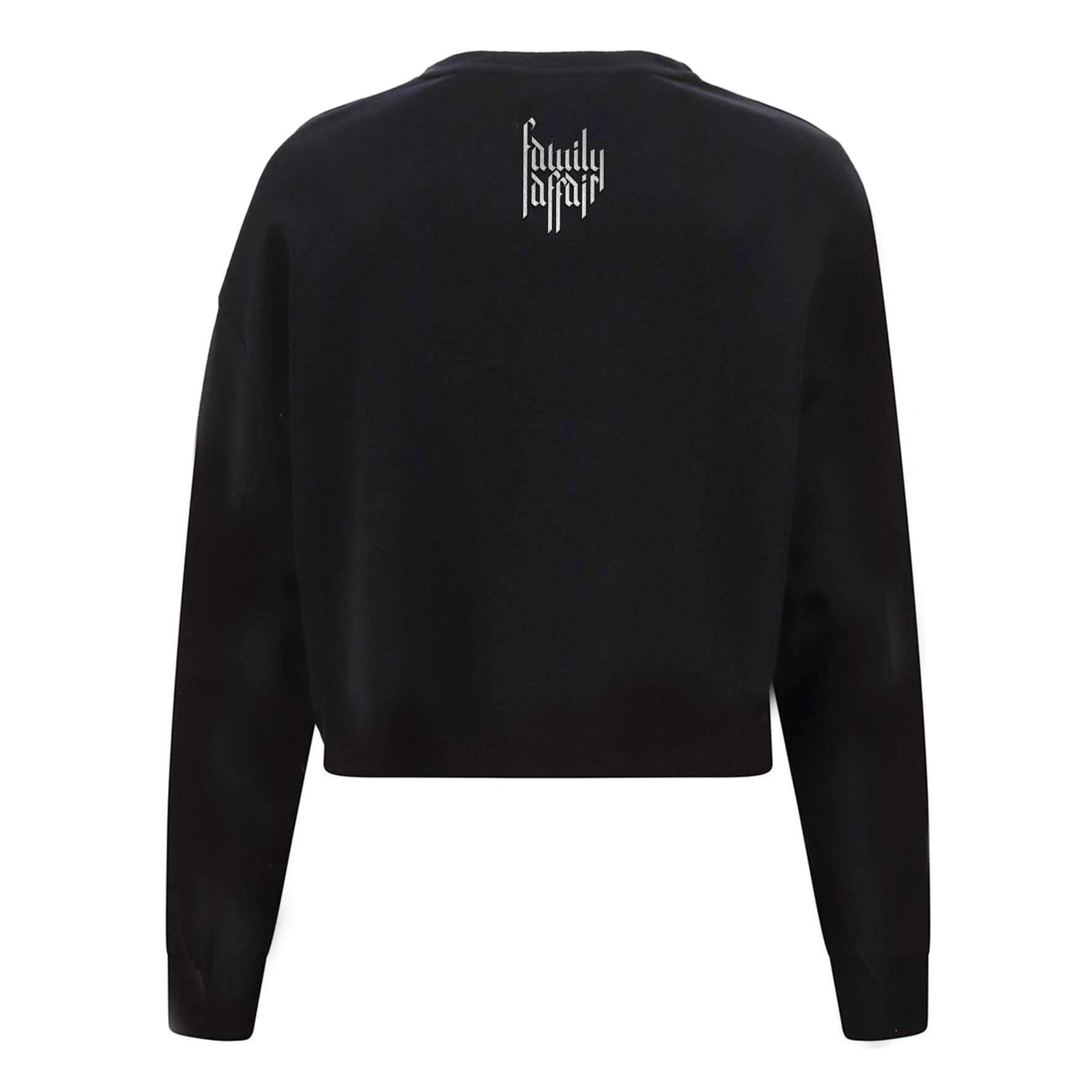 FELPA CROP LADY GIROCOLLO - "IO ODIO I TATUAGGI" - NERA - DONNA - RETRO
