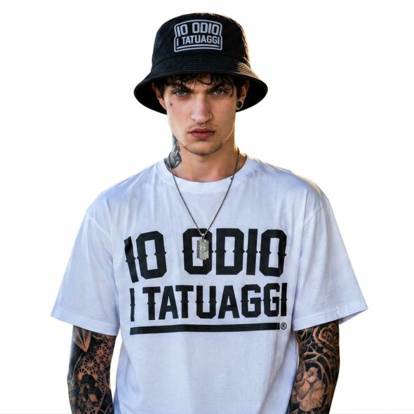 Combo: T-shirt "Io odio i tatuaggi" + Hacket hat